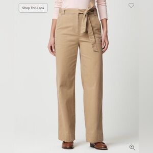 J Crew Factory Twill wide-leg tie-waist chino pant - sold out color